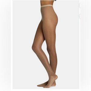 No Boundaries Tan Fishnet Tights